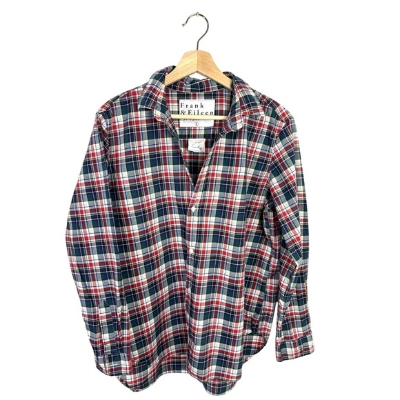 Frank & Eileen Tops - Frank And Eileen Red Navy Green Frank Button Up Large